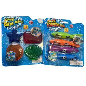 Dive Gem & Torpedo Pool Toy Set 4-Pack Ages 3+ Multicolor Fun